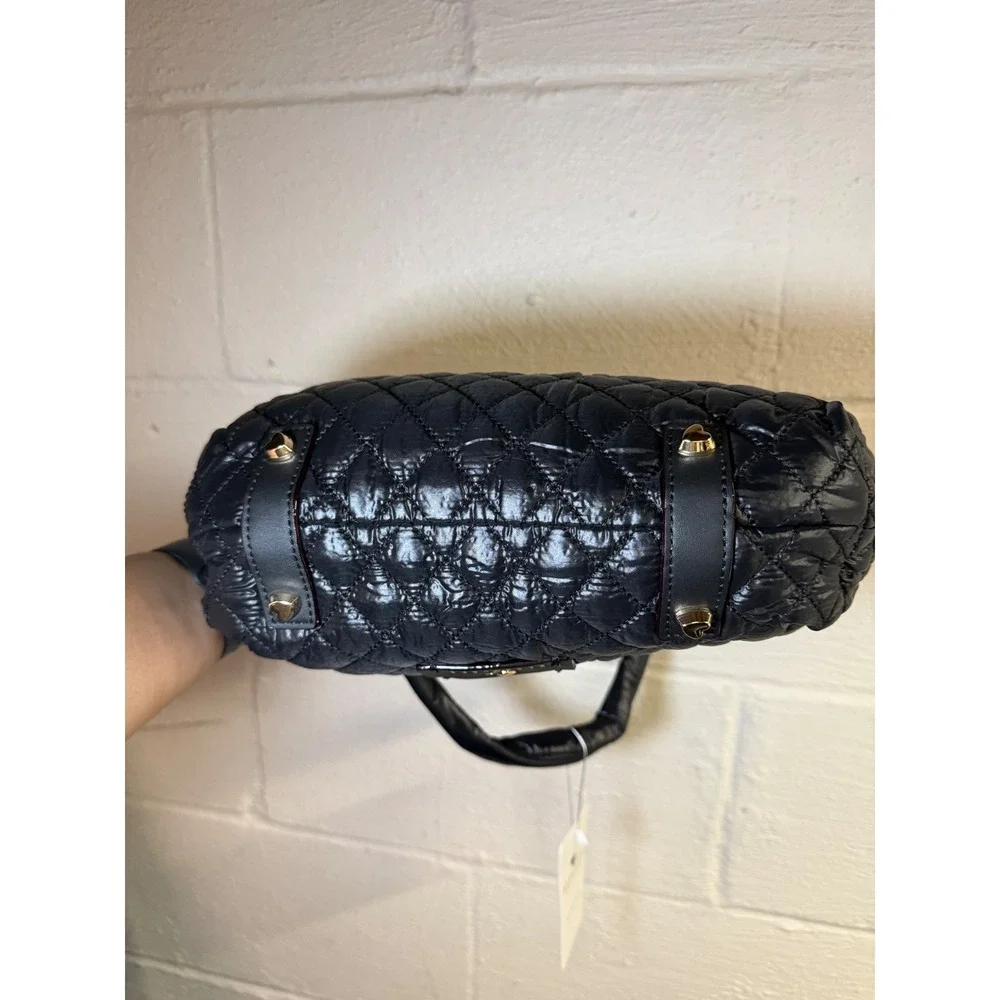 HeartLove by Charo Black Quilted Puffer Hobo Bag‎ Recycled Vegan Leather NWT
